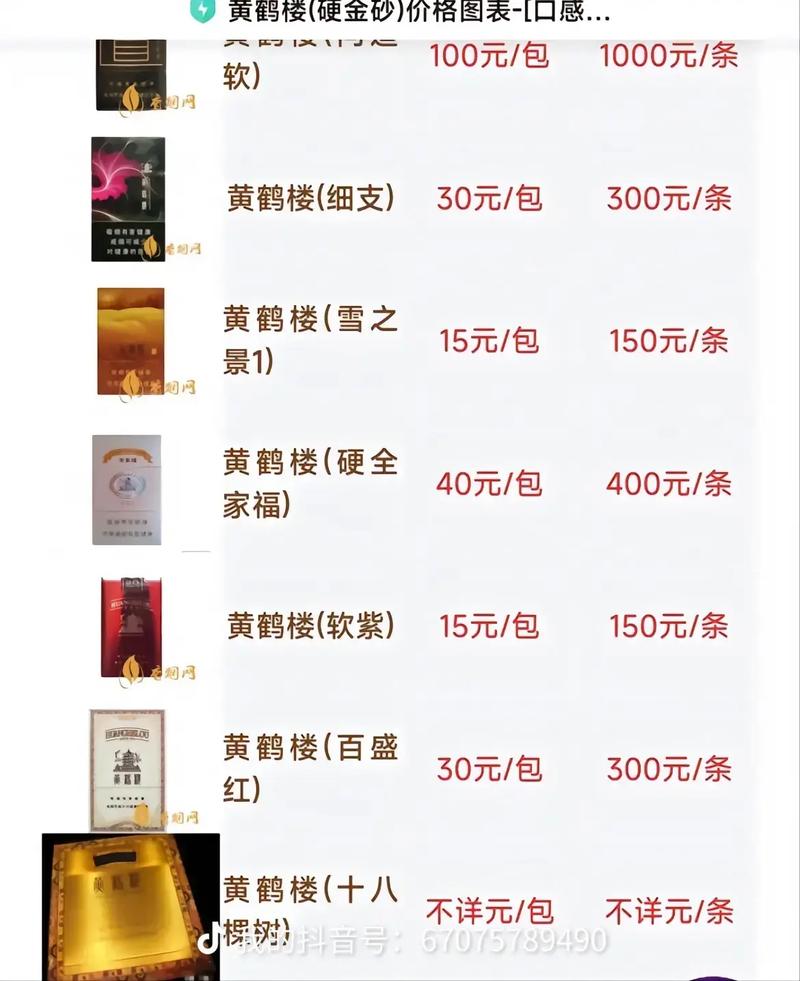 黄鹤楼香烟价格表和图片,黄鹤楼香烟价格表与图片详解 第8张 黄鹤楼香烟价格表和图片,黄鹤楼香烟价格表与图片详解 第8张