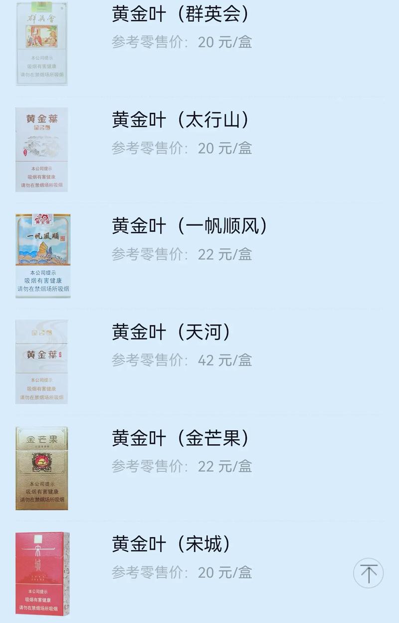 黄金叶香烟价格表图大全2024 第4张 黄金叶香烟价格表图大全2024 第4张